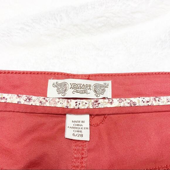 VINTAGE AMERICA BLUES Coral Red Straight Leg Pants - Picture 9 of 10